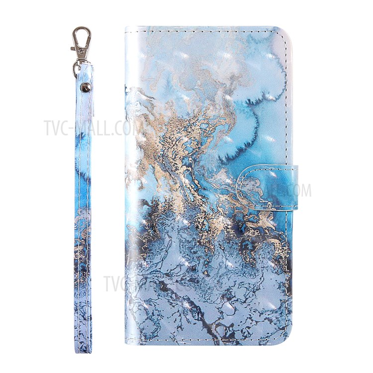 Light Spot Decor Pattern Printing Wallet Stand Leather Shell with Strap for Samsung Galaxy S20 FE - Special Grain-5