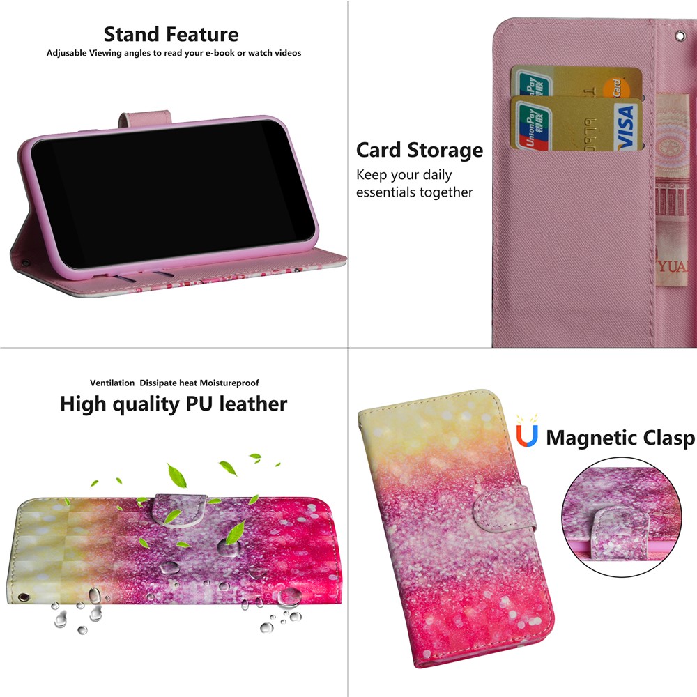 Light Spot Decor Pattern Printing Wallet Stand Leather Shell with Strap for Galaxy S20 FE/Fan Edition/S20 FE 5G/Fan Edition 5G -Glittery Elements-6