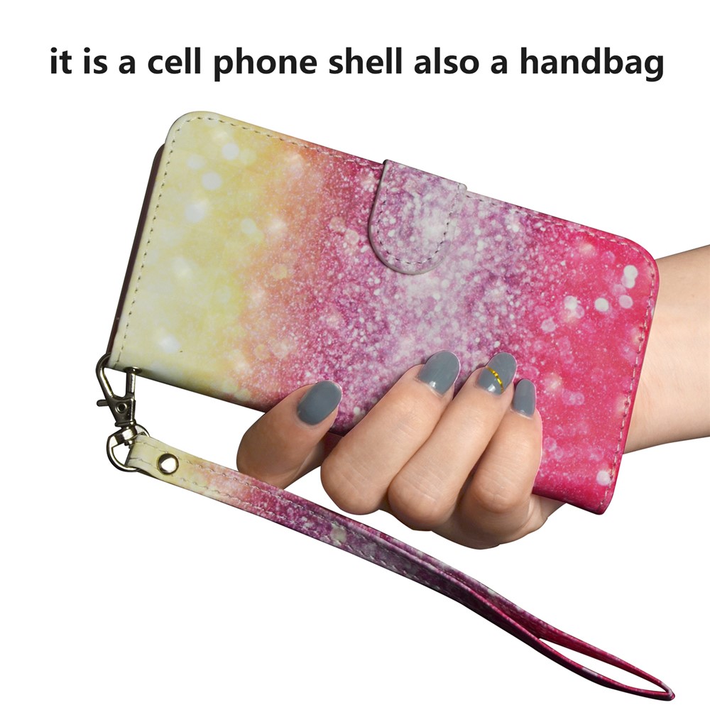 Light Spot Decor Pattern Printing Wallet Stand Leather Shell with Strap for Galaxy S20 FE/Fan Edition/S20 FE 5G/Fan Edition 5G -Glittery Elements-7
