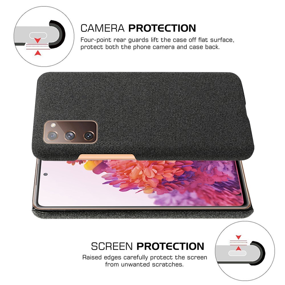 Cloth Texture Plastic Back Case for Samsung Galaxy S20 FE/S20 Fan Edition/S20 FE 5G/S20 Fan Edition 5G/S20 Lite - Black-5