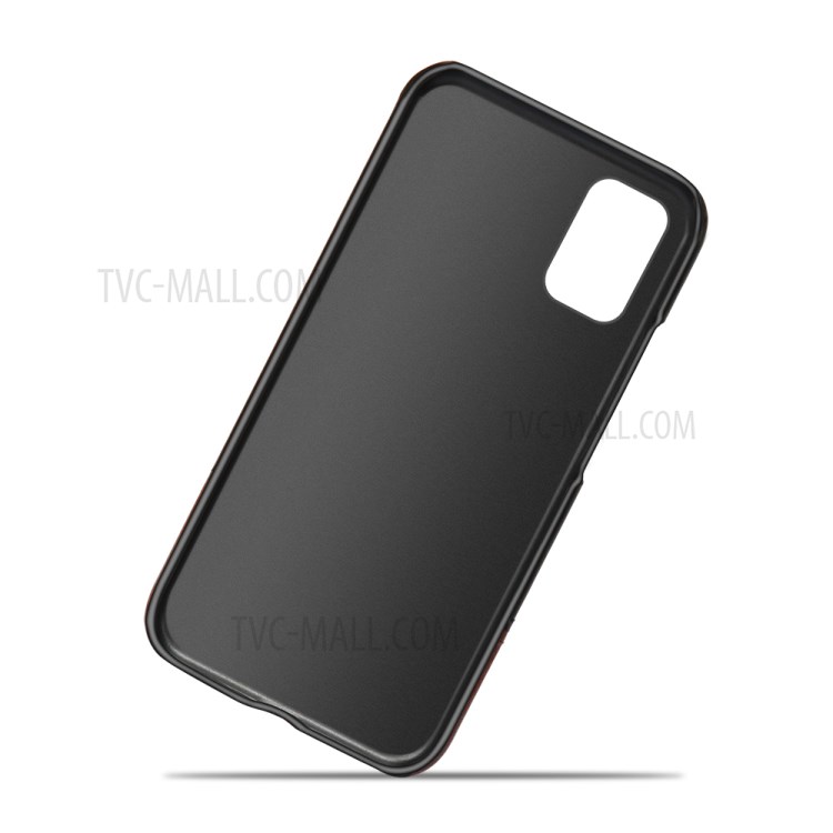 KSQ Dual-color Splicing PU Leather + PC Protector Cover for Samsung Galaxy M51 (Side Fingerprint) - Black/Dark Brown-3