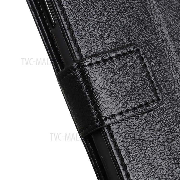 Nappa Texture Wallet Leather Phone Shell Stand Casing for Samsung Galaxy M51 (Side Fingerprint) - Black-4