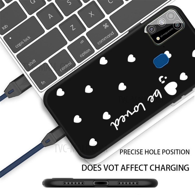 Little Heart Smile Pattern Dsign TPU Phone Case for Samsung Galaxy M31 - Black-3