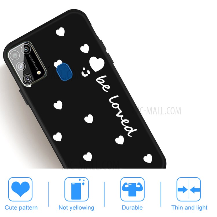 Little Heart Smile Pattern Dsign TPU Phone Case for Samsung Galaxy M31 - Black-5