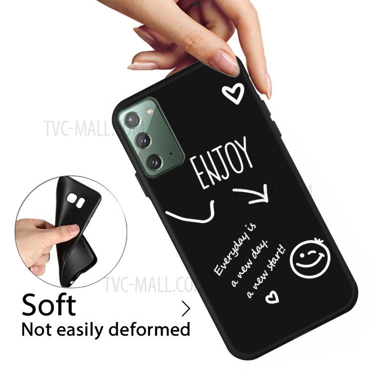 Smile Pattern Printing Matte TPU Back Case for Samsung Galaxy Note 20 5G / Galaxy Note 20 - Black-4