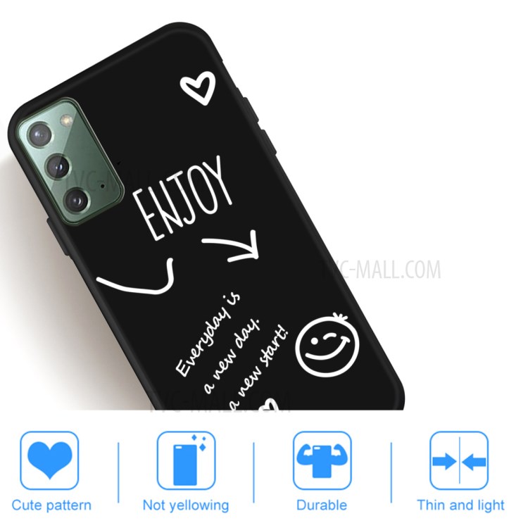 Smile Pattern Printing Matte TPU Back Case for Samsung Galaxy Note 20 5G / Galaxy Note 20 - Black-5