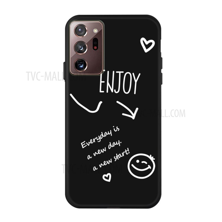 Smile Pattern Printing Matte TPU Back Shell for Samsung Galaxy Note20 Ultra 5G / Galaxy Note20 Ultra - Black-1