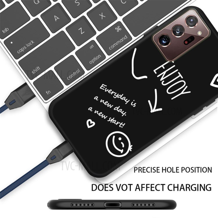 Smile Pattern Printing Matte TPU Back Shell for Samsung Galaxy Note20 Ultra 5G / Galaxy Note20 Ultra - Black-3