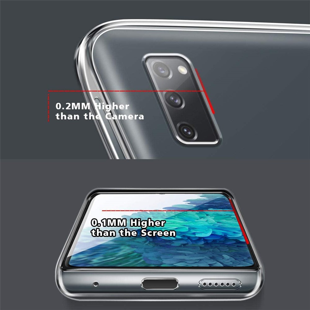 TPU Phone Cover Shell + Tempered Glass Screen Protector for Samsung Galaxy S20 FE/S20 Fan Edition-2