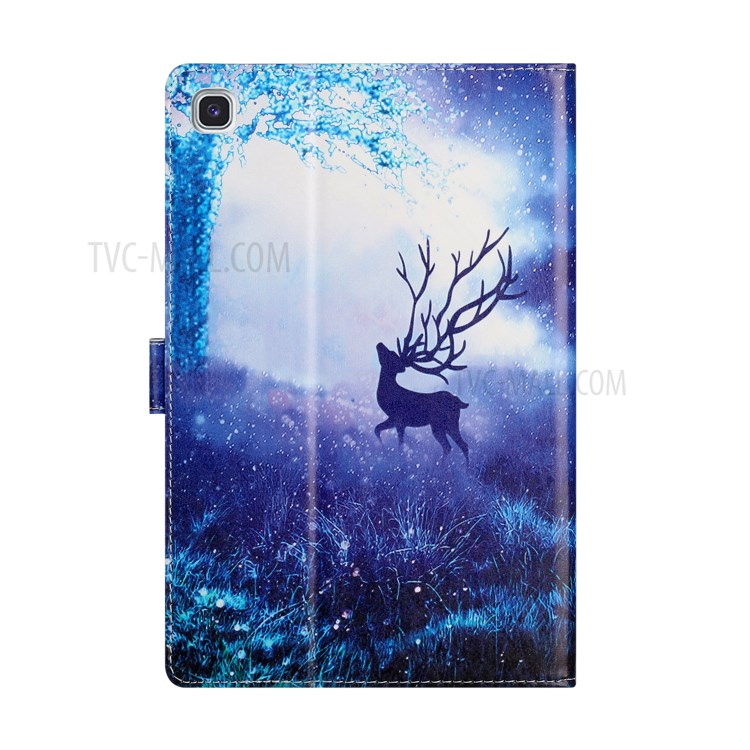 Patterned Leather Protector Stand Card Slots Tablet Cover for Samsung Galaxy Tab A7 10.4 (2020)/T500/T505 - Elk-3