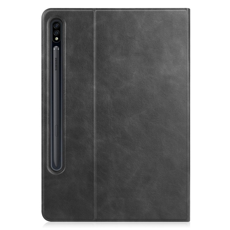 Smart Leather Stand Flip Cover with Pen Slot for Samsung Galaxy Tab S7 Plus Case - Black-3