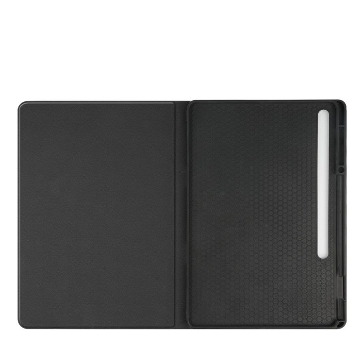 Smart Leather Stand Flip Cover with Pen Slot for Samsung Galaxy Tab S7 Plus Case - Black-8