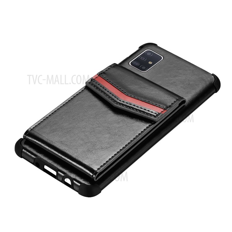 Card Slots Shock Absorbing TPU Phone Case for Samsung Galaxy A51 SM-A515 - Black-3