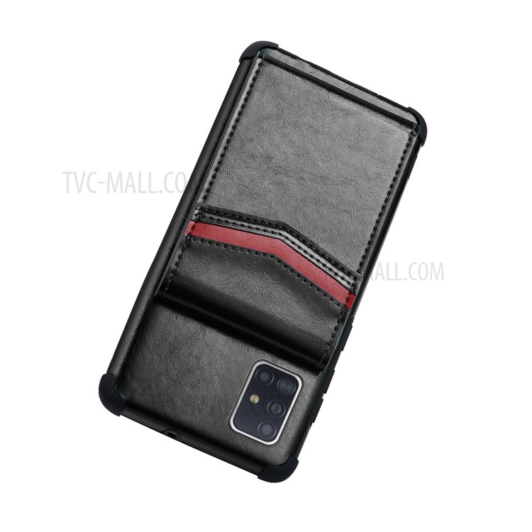 Card Slots Shock Absorbing TPU Phone Case for Samsung Galaxy A51 SM-A515 - Black-4