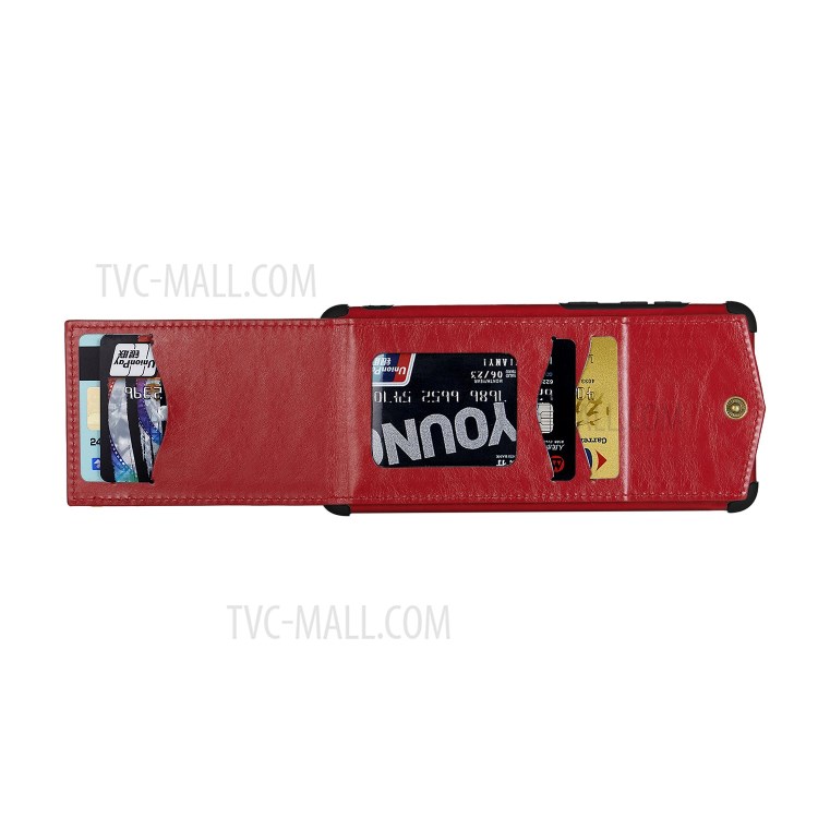 Anti-fall PU Leather + TPU Shell with Card Slots for Samsung Galaxy A71 SM-A715 - Red-2