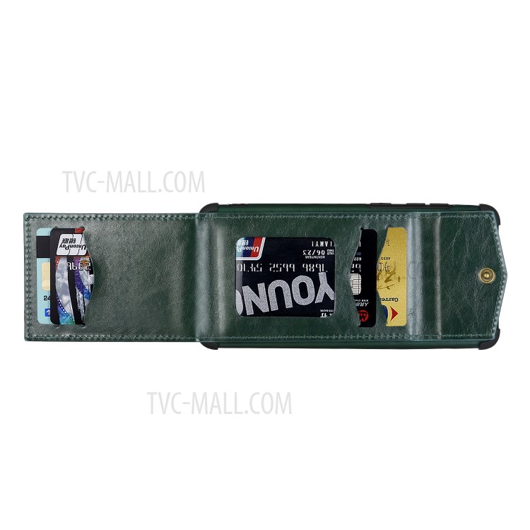 Anti-fall PU Leather + TPU Shell with Card Slots for Samsung Galaxy A71 SM-A715 - Green-2