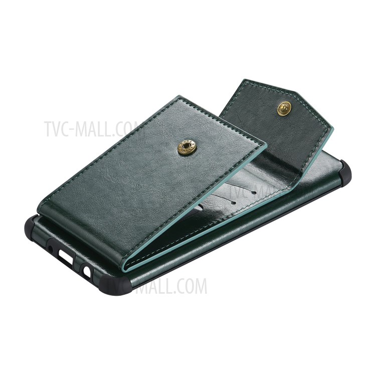 Anti-fall PU Leather + TPU Shell with Card Slots for Samsung Galaxy A71 SM-A715 - Green-6