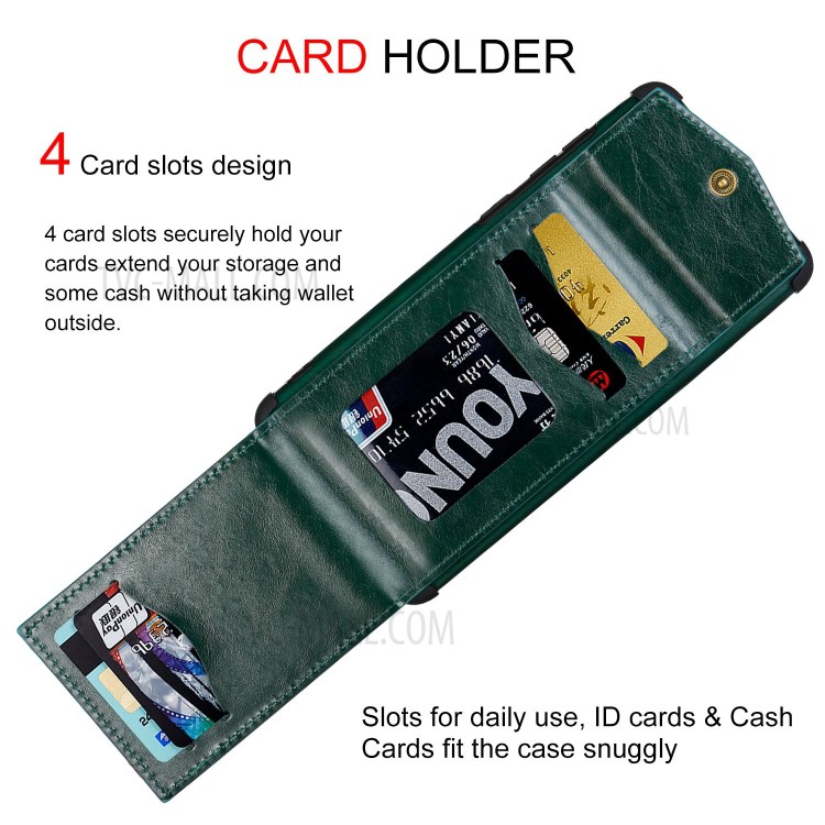 Anti-fall PU Leather + TPU Shell with Card Slots for Samsung Galaxy A71 SM-A715 - Green-7