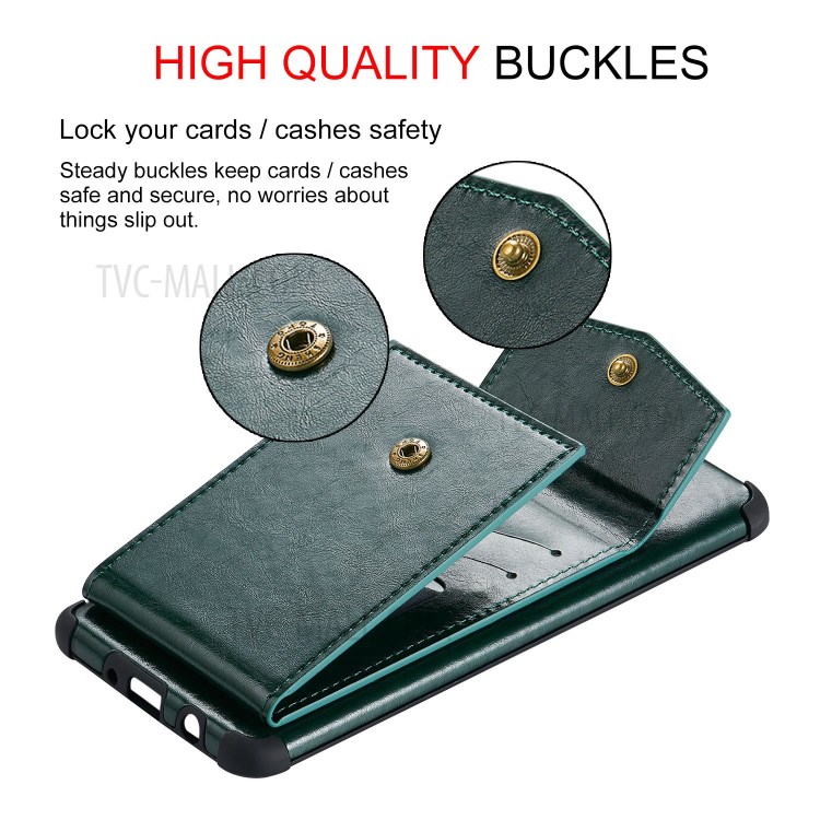 Anti-fall PU Leather + TPU Shell with Card Slots for Samsung Galaxy A71 SM-A715 - Green-8