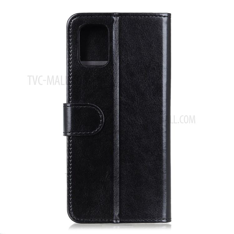 Crazy Horse Texture Leather Wallet Phone Shell for Samsung Galaxy M51 Side Fingerprint Version - Black-3