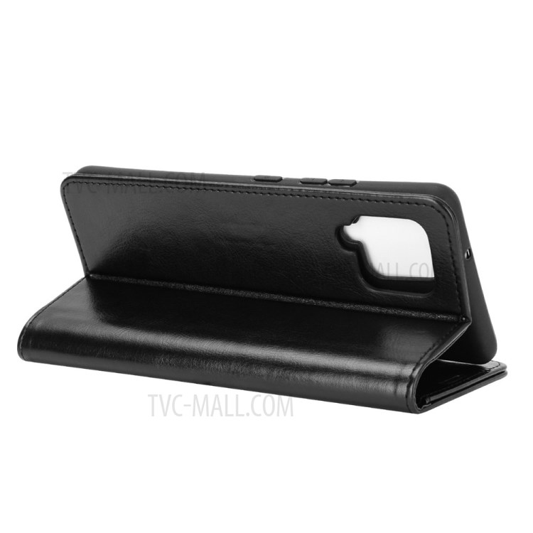 Crazy Horse Texture Leather Wallet Cell Phone Protective Case for Samsung Galaxy A42 5G - Black-6