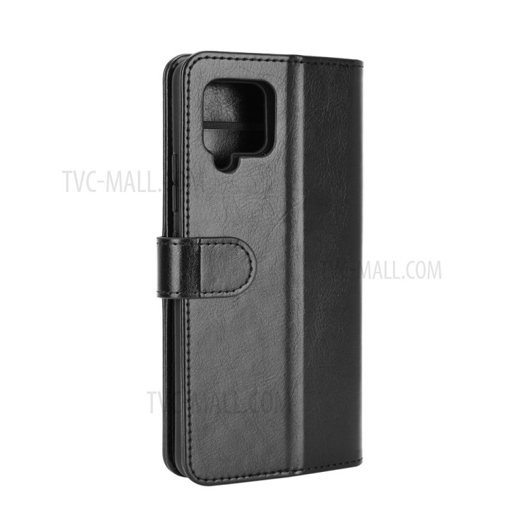 Crazy Horse Texture Leather Wallet Cell Phone Protective Case for Samsung Galaxy A42 5G - Black-7
