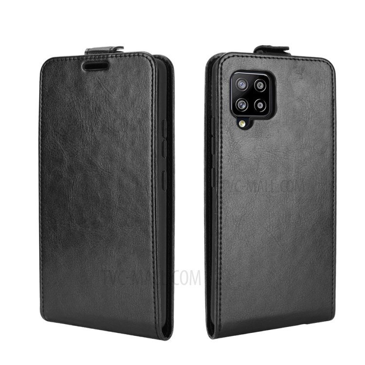 Crazy Horse Leather Vertical Flip Cover for Samsung Galaxy A42 5G - Black-4