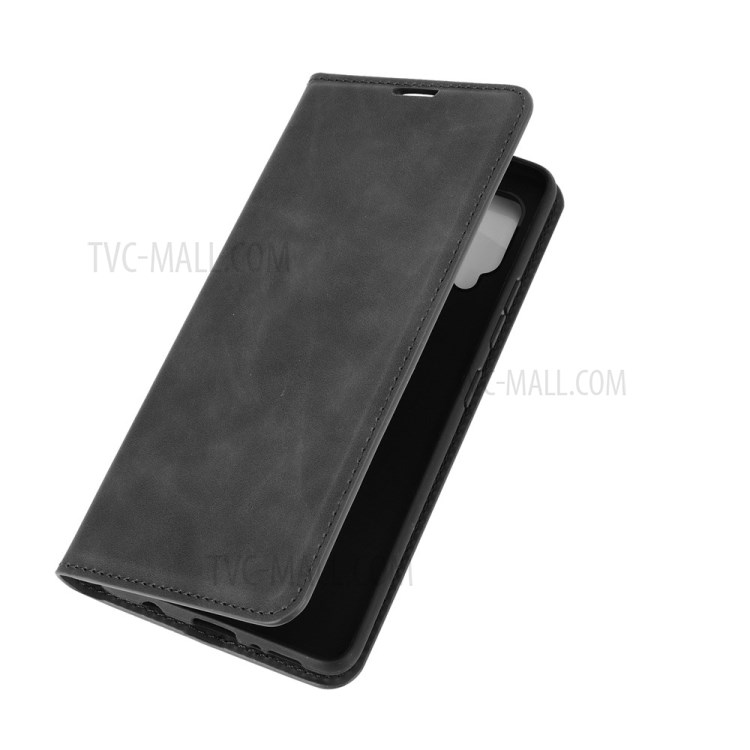 Silky Touch Leather Shell Case for Samsung Galaxy A42 5G - Black-6