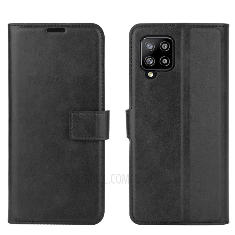 Mobile Phone Leather Case with Card-Carrying Slots and Cash Pocket for Samsung Galaxy A42 5G - Black-6