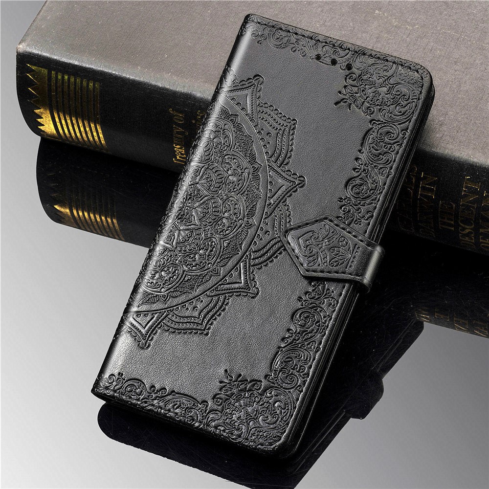 Embossed Mandala Flower Wallet Leather Shell for Samsung Galaxy S20 FE/S20 Fan Edition/S20 FE 5G/S20 Fan Edition 5G/S20 Lite - Black-12