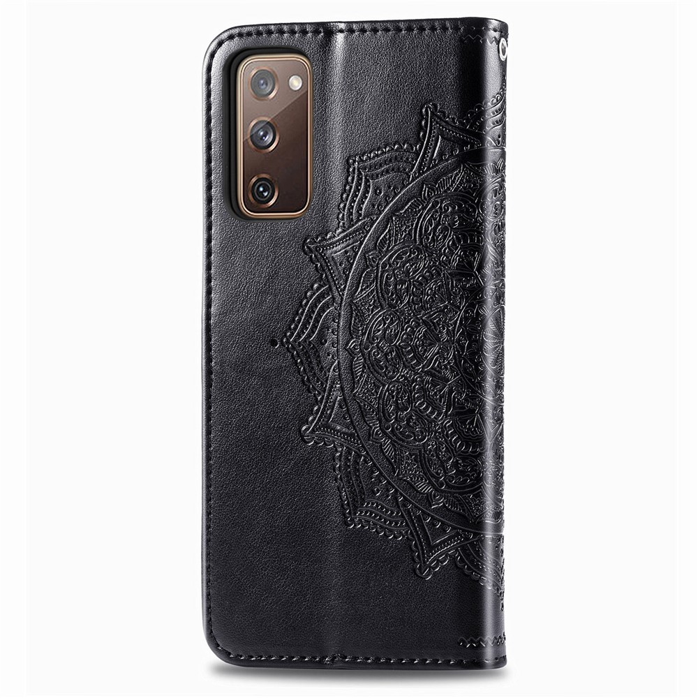 Embossed Mandala Flower Wallet Leather Shell for Samsung Galaxy S20 FE/S20 Fan Edition/S20 FE 5G/S20 Fan Edition 5G/S20 Lite - Black-2