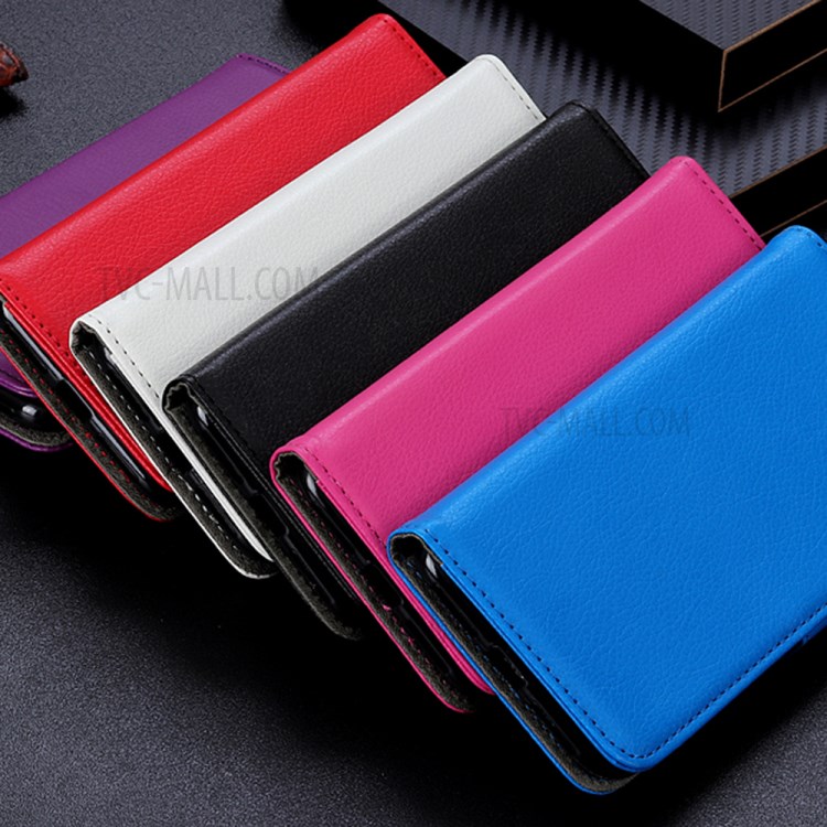 Litchi PU Leather Phone Cover Case with Card Slots for Samsung Galaxy M51 Side Fingerprint Version - Black-12