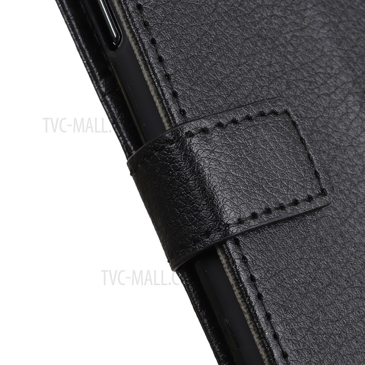 Litchi PU Leather Phone Cover Case with Card Slots for Samsung Galaxy M51 Side Fingerprint Version - Black-6