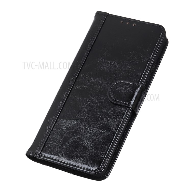 Crazy Horse Skin Split Leather Phone Cover Shell for Samsung Galaxy M51 Side Fingerprint Version - Black-7