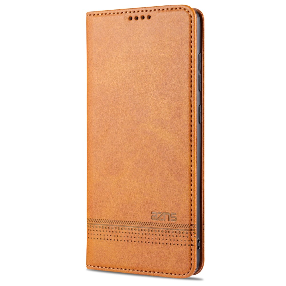 AZNS Auto-absorbed Leather Wallet Case for Samsung Galaxy S20 FE/S20 Fan Edition/S20 FE 5G/S20 Fan Edition 5G - Brown-2