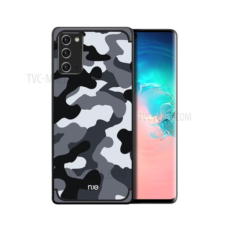 NXE Camouflage Pattern PC TPU Hybrid Case Cover for Samsung Galaxy Note 20/Note 20 5G - Grey-1