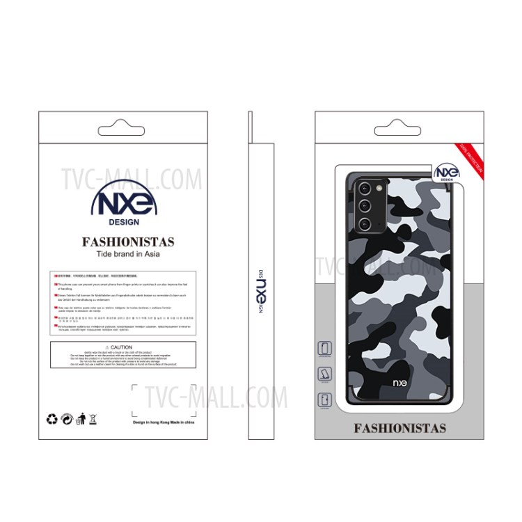 NXE Camouflage Pattern PC TPU Hybrid Case Cover for Samsung Galaxy Note 20/Note 20 5G - Grey-5