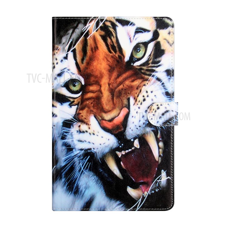 Cute Pattern Printing Leather Wallet Stand Cover Case for Samsung Galaxy Tab A 10.1 (2019) t510 - Tiger-2