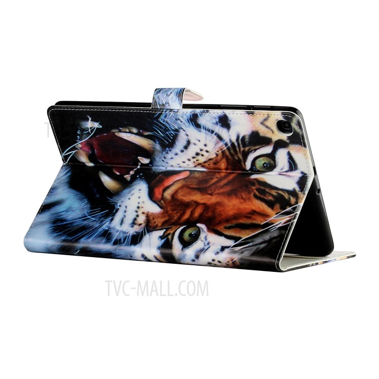 Cute Pattern Printing Leather Wallet Stand Cover Case for Samsung Galaxy Tab A 10.1 (2019) t510 - Tiger-5