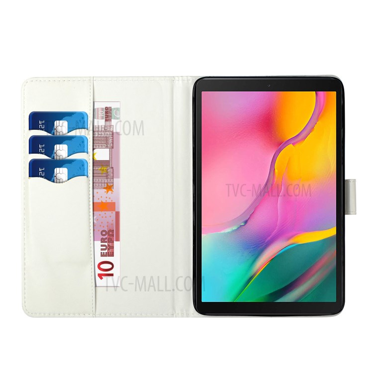 Cute Pattern Printing Leather Wallet Stand Cover Case for Samsung Galaxy Tab A 10.1 (2019) t510 - Tiger-8