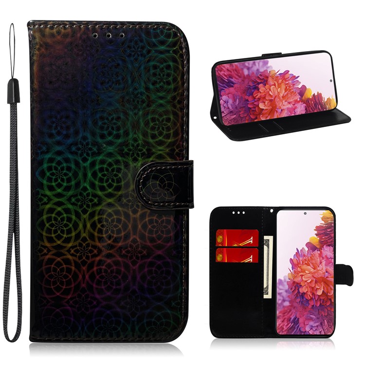 Flower Pattern Magnetic Leather Stand Case for Samsung Galaxy S20 FE/S20 Fan Edition/S20 FE 5G/S20 Fan Edition 5G/S20 Lite - Black-1