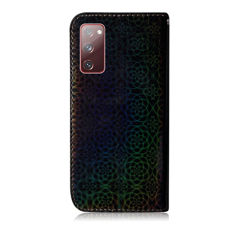 Patrón de Flores Case de Cuero Magnético Para Samsung Galaxy S20 Fe/s20 Fan Edition/S20 fe 5G/S20 Fan Edition 5G/S20 Lite/S20 fe 2022 - Negro-2