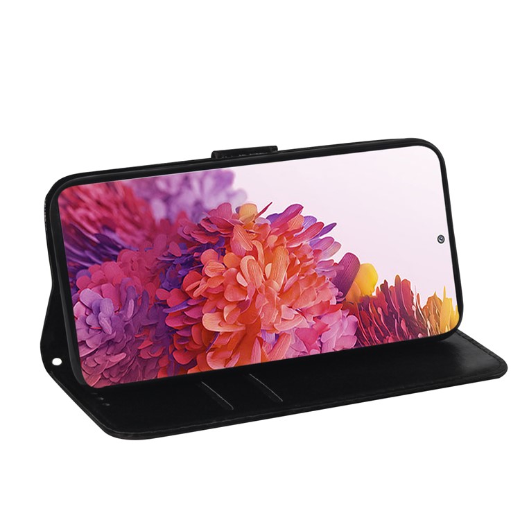 Flower Pattern Magnetic Leather Stand Case for Samsung Galaxy S20 FE/S20 Fan Edition/S20 FE 5G/S20 Fan Edition 5G/S20 Lite - Black-5