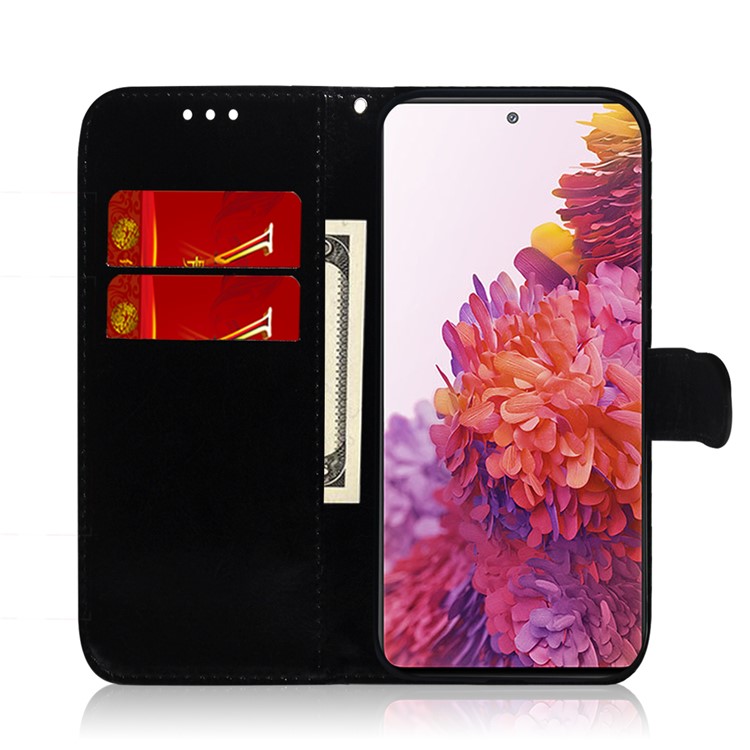 Patrón de Flores Case de Cuero Magnético Para Samsung Galaxy S20 Fe/s20 Fan Edition/S20 fe 5G/S20 Fan Edition 5G/S20 Lite/S20 fe 2022 - Negro-6