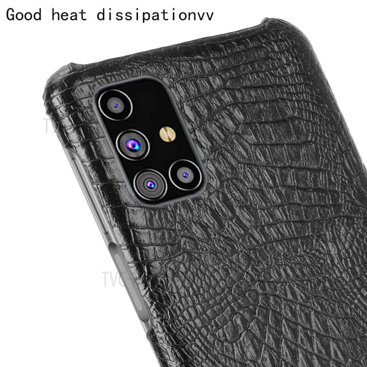 Crocodile Texture PU Leather Coated Hard Phone Shell for Samsung Galaxy M31s - Black-5