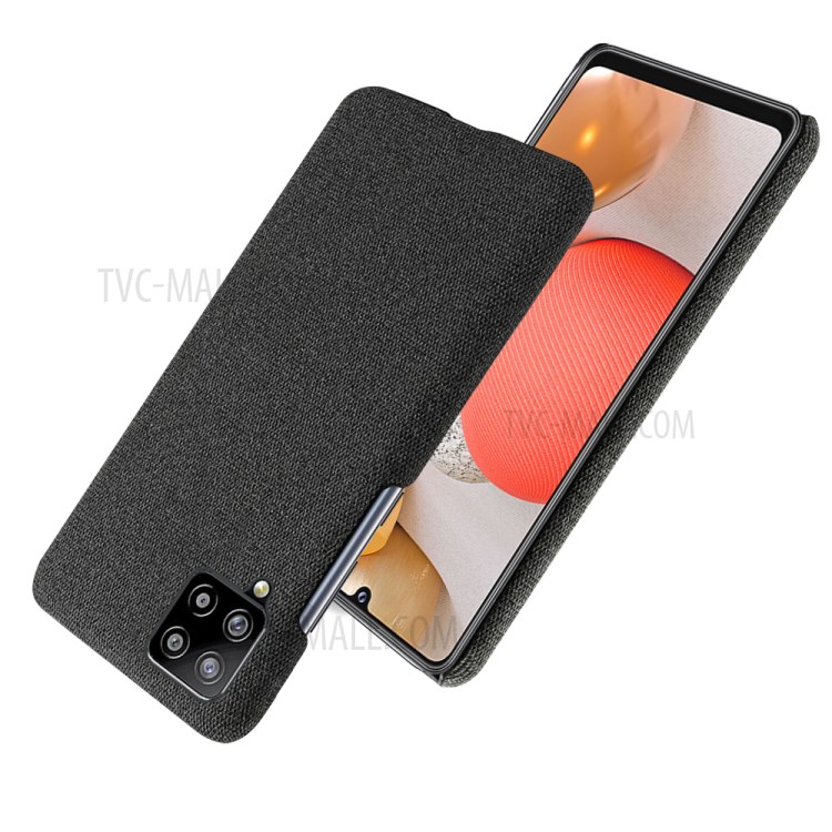 Cloth Texture Plastic Hard Phone Cover for Samsung Galaxy A42 5G - Black-2