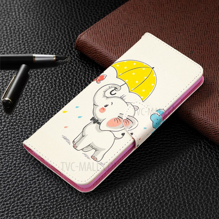 Pattern Printing Wallet Stand Flip Leather Phone Shell for Samsung Galaxy A42 5G - Elephant-4