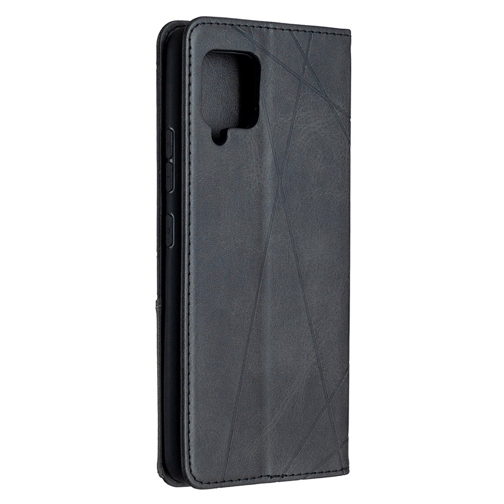 Guscio di Supporto Per Carta Per Supporto in Pelle Geometrica Per il Guscio di Carta Per Samsung Galaxy A42 5G - Nero