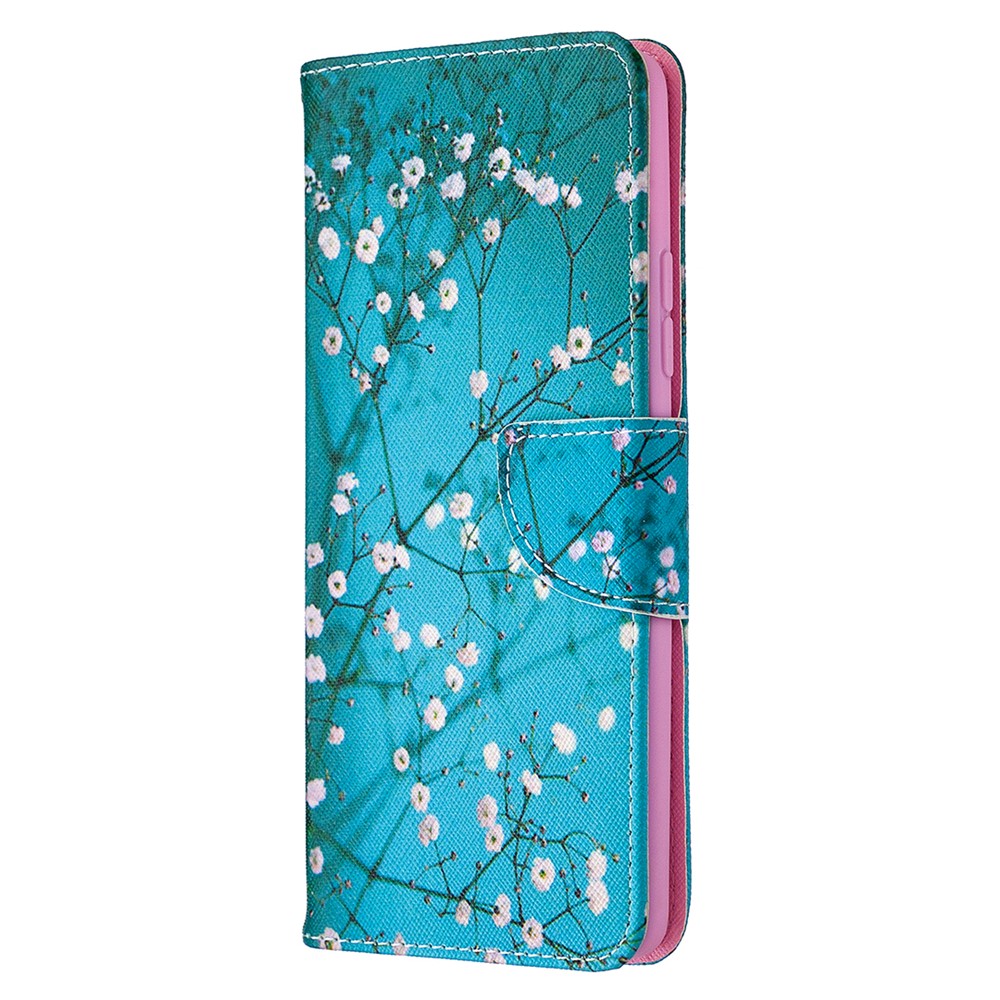 Pattern Printing Leather Wallet Protective Shell for Samsung Galaxy A42 5G - Flower Branches-2