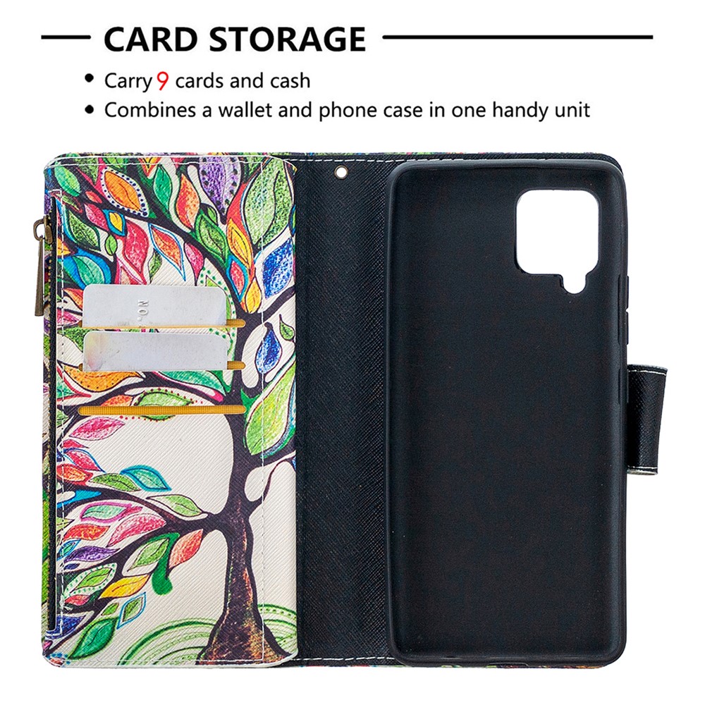 BF03 Pattern Printing Zipper Wallet Leather Phone Case for Samsung Galaxy A42 5G - Life Tree-6